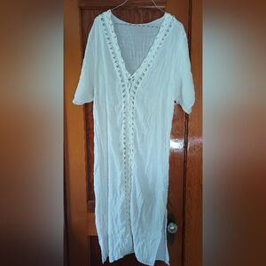SHEIN Long White Beach Cover-up